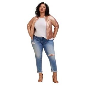 Torrid Rose Gold Vegan Leather Jacket.  NWT! Size 00/10/M/L.